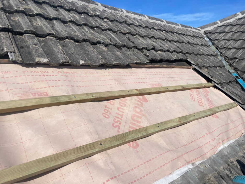 New felt and batten installation in Cardiff