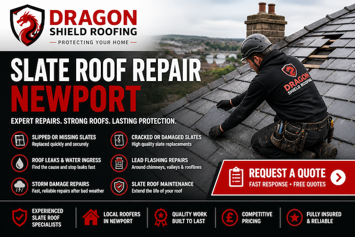 Slate roof repair in Newport
